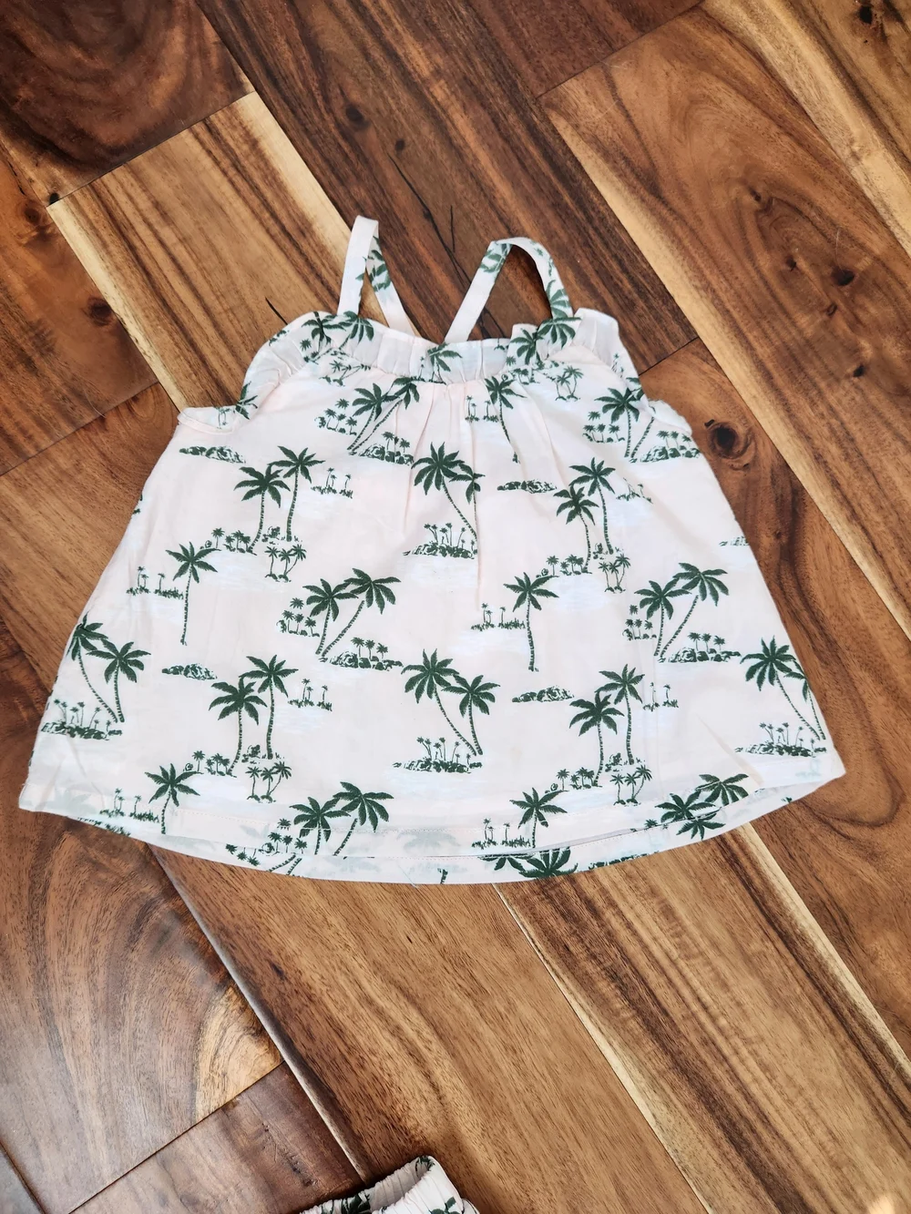 Janie and Jack NWOT Pink Tank & Palm-Print Green Shorts Set. 2T
